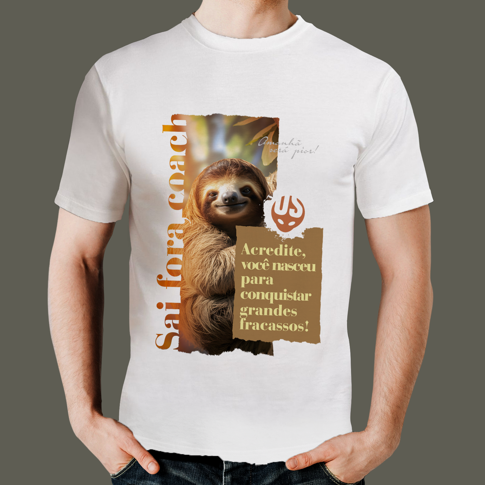 camiseta-desmotivacional-02-branca Camiseta Desmotivacional Preguiça - Imagem 1