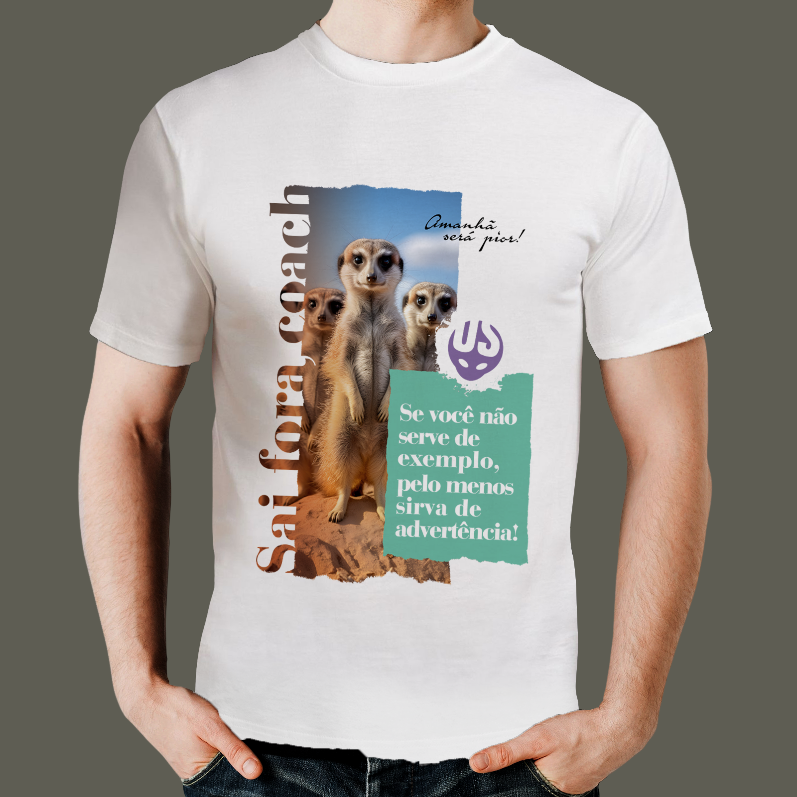 camiseta-desmotivacional-03-branca Camiseta Desmotivacional Suricato - Imagem 1
