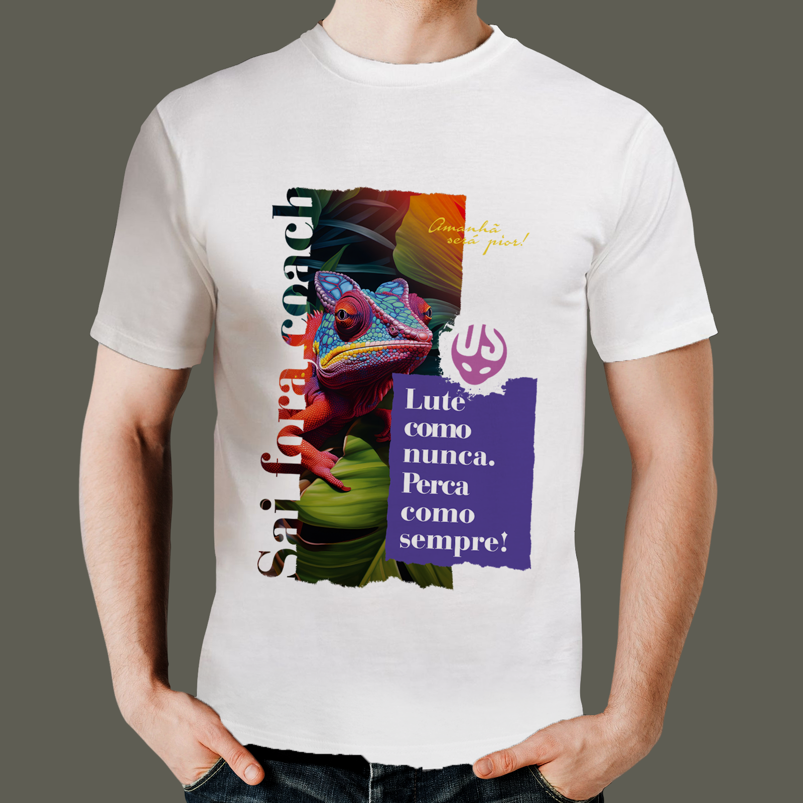 camiseta-desmotivacional-04-branca Camiseta Desmotivacional Camaleão - Imagem 1